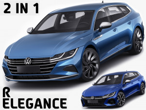 volkswagen arteon shooting brake r and elegance 2021 3D Model