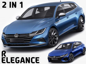 volkswagen arteon shooting brake r dan keanggunan 2021 Model 3D