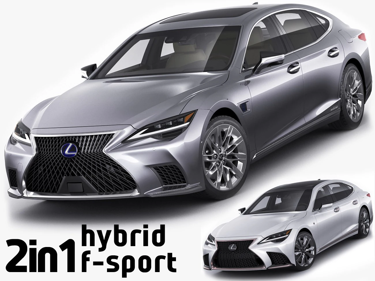 lexus ls500 2021 hybrid dan f-sport Model 3D .c4d .max .obj .3ds .fbx .stl .blend 