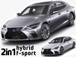 lexus ls500 2021 hybrid and f-sport 3D Model