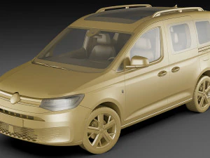 volkswagen caddy life 2021 3D Model