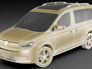 volkswagen caddy life 2021 3D Model