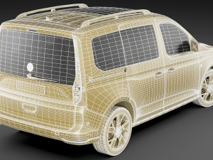 volkswagen caddy life 2021 3D 模型