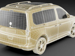 volkswagen caddy life 2021 3D Model