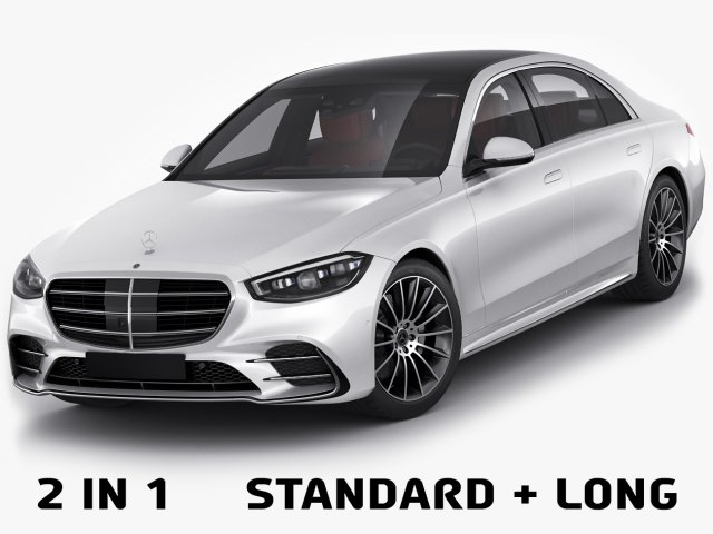 mercedes-benz s-class 2021 amg-line lwb and swb 3D 模型 .c4d .max .obj .3ds .fbx .stl .blend 