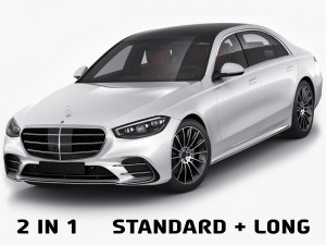 mercedes-benz s-class 2021 amg-line lwb and swb Modèle 3D