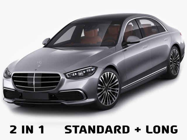 mercedes-benz s-class 2021 lwb and swb Modèle 3D .c4d .max .obj .3ds .fbx .stl .blend 