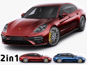 porsche panamera turbo s e sport turismo 2021 Modelo 3D