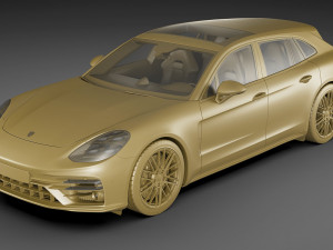 porsche panamera turbo s and sport turismo 2021 3D Model