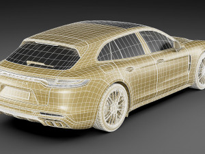 porsche panamera turbo s and sport turismo 2021 3D Model