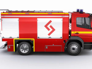 fire truck mercedes atego 3D Model