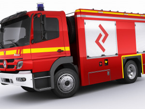 fire truck mercedes atego Modelo 3D