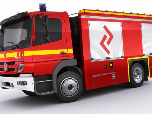 fire truck mercedes atego 3D Model