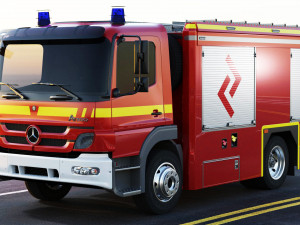fire truck mercedes atego Modelo 3D
