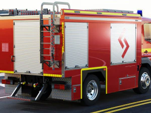 fire truck mercedes atego 3D Model