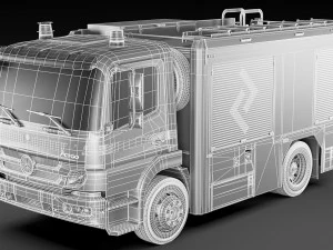 fire truck mercedes atego 3D Model