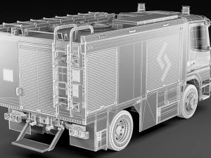 fire truck mercedes atego 3D Model