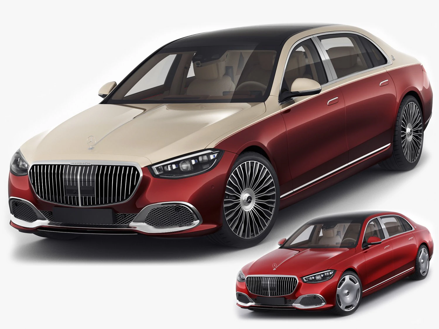 mercedes s-class maybach 2021 3D Model .c4d .max .obj .3ds .fbx .stl .blend 