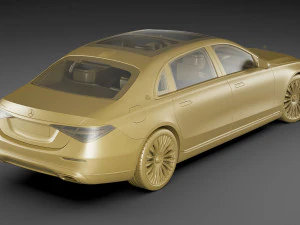 mercedes s-class maybach 2021 3D Model