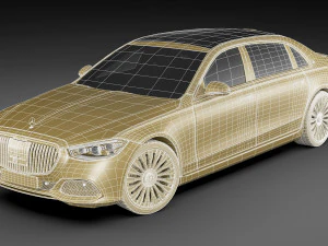 mercedes s-class maybach 2021 3D Model