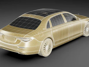 mercedes s-class maybach 2021 3D Model
