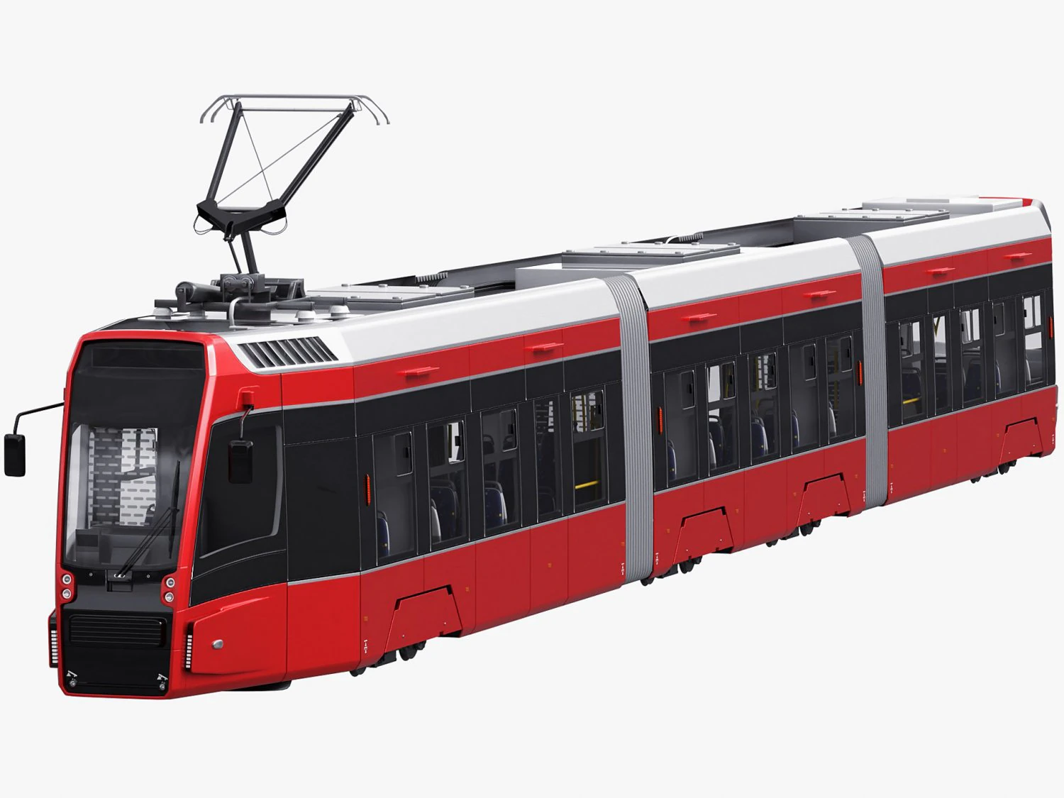 modern tram streetcar 3D Model .c4d .max .obj .3ds .fbx .stl .blend