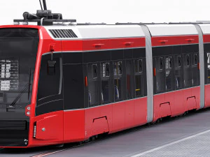 modern tram streetcar 3D Model