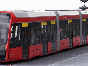 modern tram streetcar 3D Model