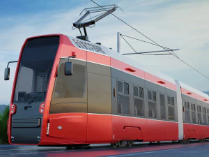 modern tram streetcar 3D Model