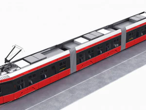 modern tram streetcar 3D Model