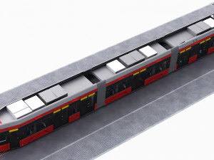 modern tram streetcar 3D Model