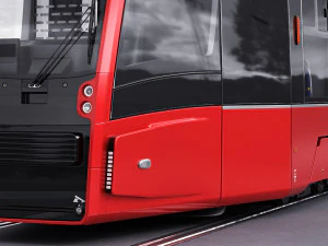 modern tram streetcar 3D Model