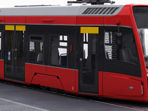 modern tram streetcar 3D Model