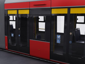 modern tram streetcar Modelo 3D