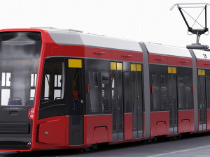 modern tram streetcar Modelo 3D