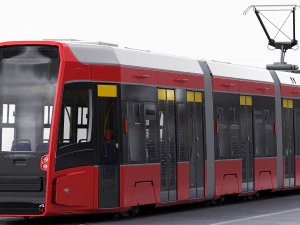 modern tram streetcar 3D Model