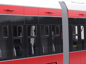modern tram streetcar Modelo 3D