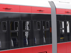 modern tram streetcar 3D Model