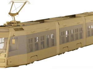 modern tram streetcar 3D Model