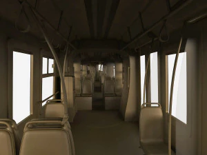 modern tram streetcar 3D Model