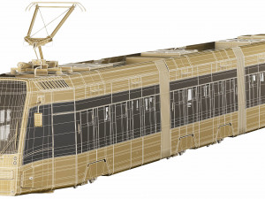 modern tram streetcar Modelo 3D