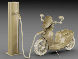 generic electric scooter 3D 模型