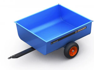 riding lawn mower with trailer and snow blade 3D Model