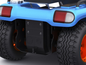 riding lawn mower with trailer and snow blade 3D Model