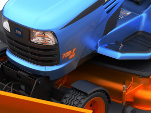 riding lawn mower with trailer and snow blade 3D Model
