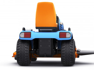 riding lawn mower with trailer and snow blade 3D Model
