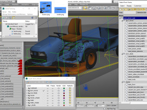 riding lawn mower with trailer and snow blade 3D Model