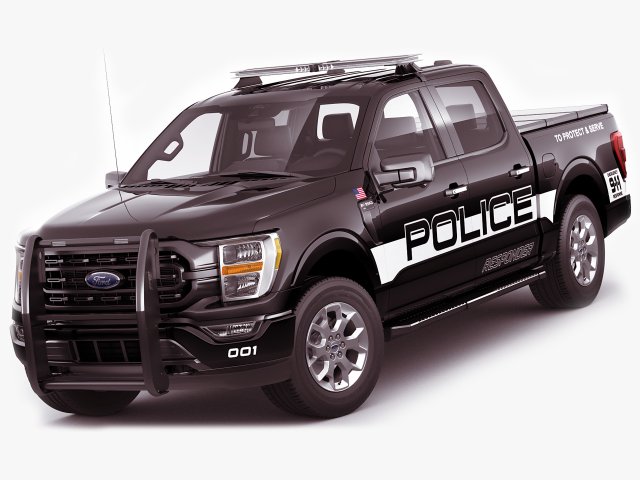 pick-up f-150 police responder 2021 3D Model .c4d .max .obj .3ds .fbx .stl .blend