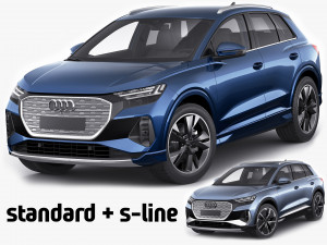 audi q4 e-tron 2022 standard and s-line 3D Model