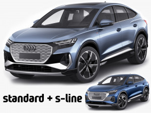audi q4 e-tron sportback 2022 standard and s-line 3D मॉडल